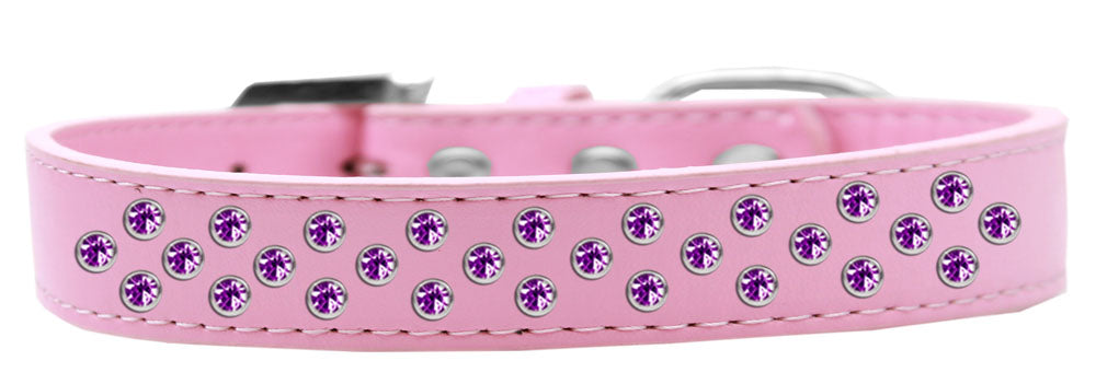 Dog, Puppy & Pet Fashion Collar, "Purple Crystal Rimsets Sprinkles" - DOGGO'S KING
