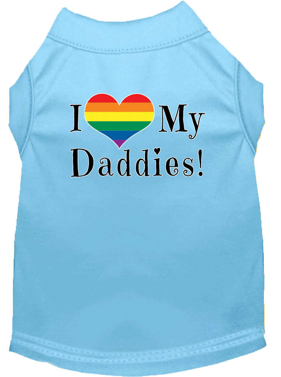 Pet Dog & Cat Shirt Screen Printed, "I Heart My Daddies"