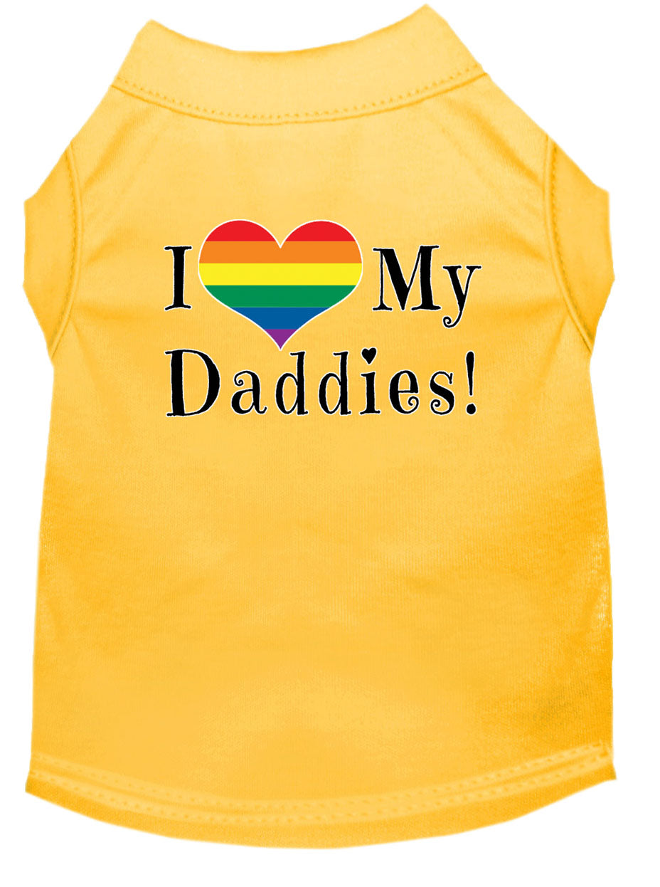 Pet Dog & Cat Shirt Screen Printed, "I Heart My Daddies"