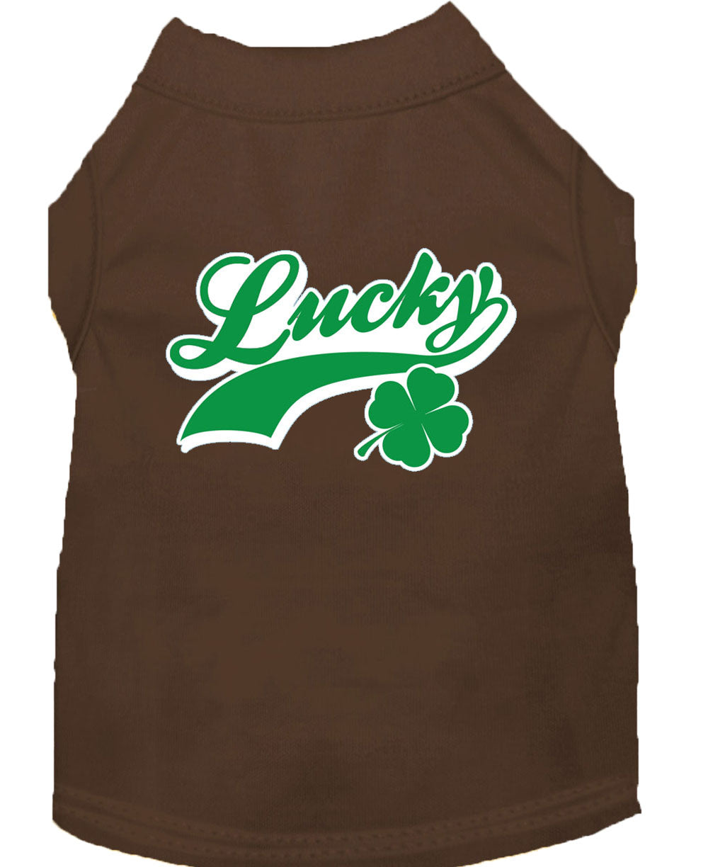 Pet Dog & Cat Shirt Screen Printed, "Lucky Swoosh"