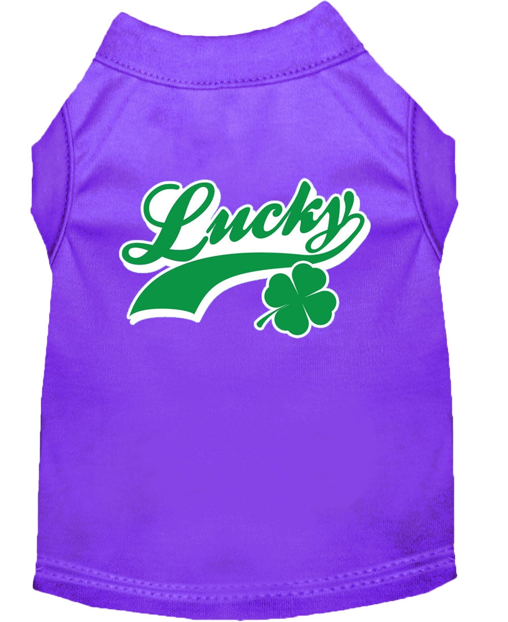 Pet Dog & Cat Shirt Screen Printed, "Lucky Swoosh"