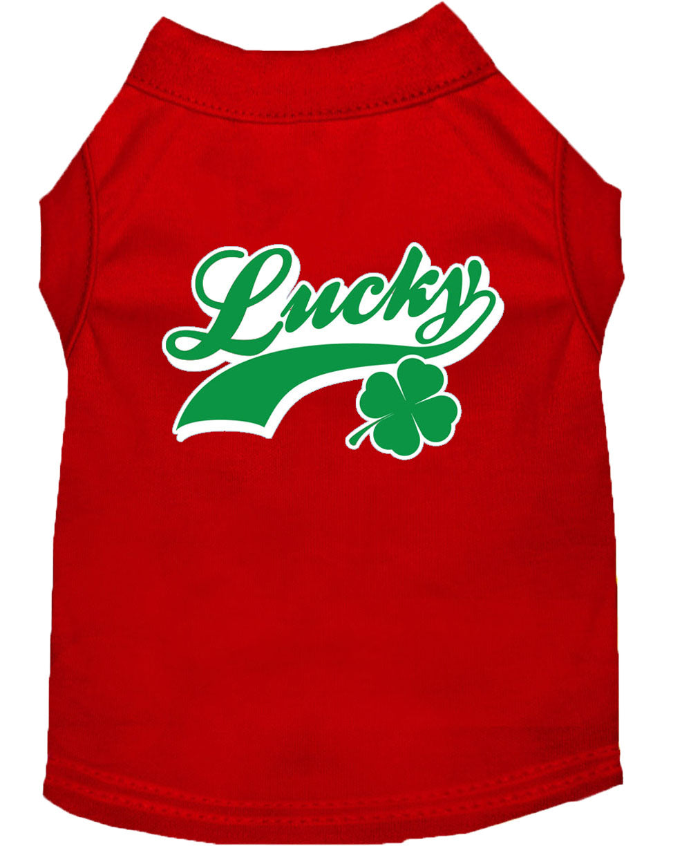 Pet Dog & Cat Shirt Screen Printed, "Lucky Swoosh"