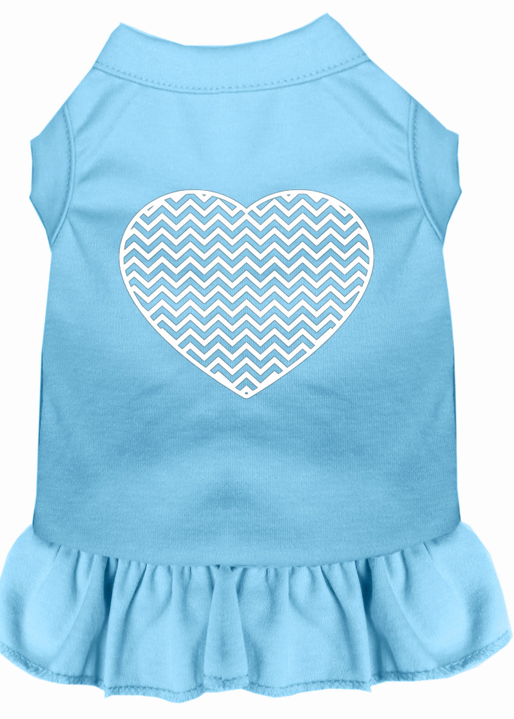 Pet Dog & Cat Dress Screen Printed, "Chevron Heart"