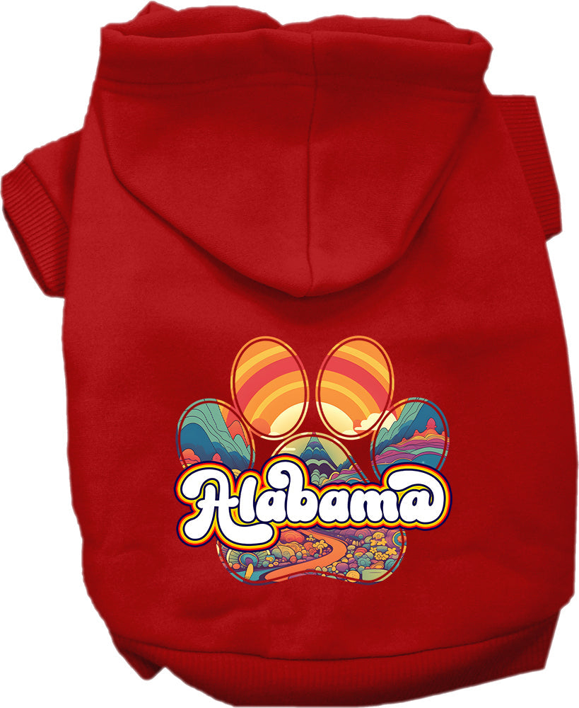 Pet Dog & Cat Screen Printed Hoodie for Small to Medium Pets (Sizes XS-XL), "Alabama Groovy Summit"