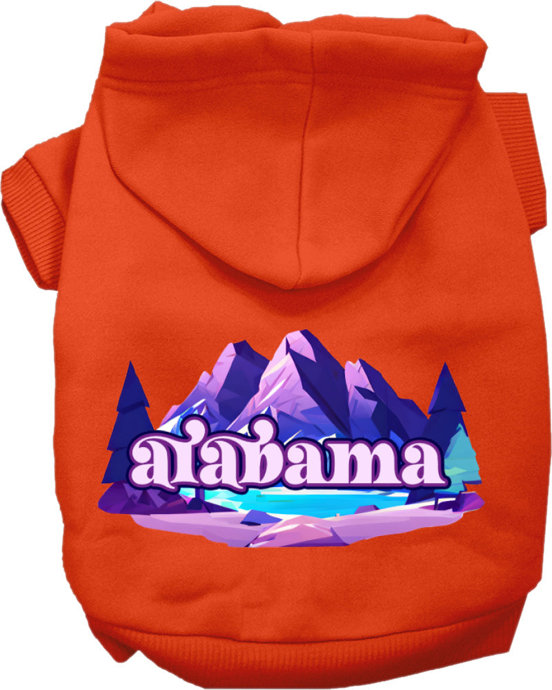Pet Dog & Cat Screen Printed Hoodie for Small to Medium Pets (Sizes XS-XL), "Alabama Alpine Pawscape"