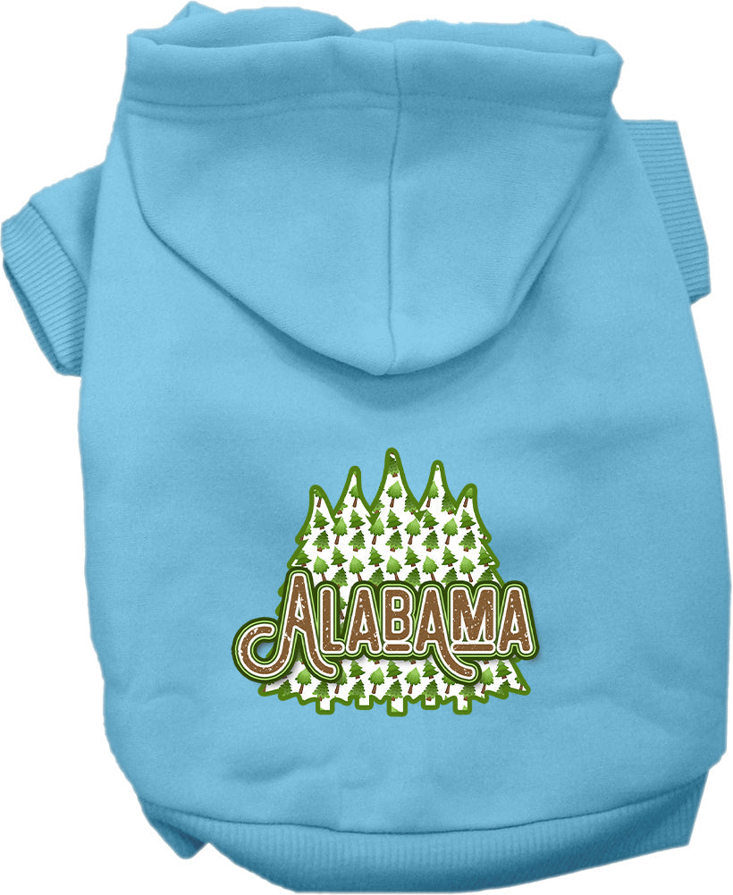Pet Dog & Cat Screen Printed Hoodie for Small to Medium Pets (Sizes XS-XL), "Alabama Woodland Trees"