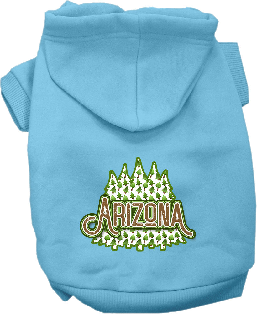 Pet Dog & Cat Screen Printed Hoodie for Medium to Large Pets (Sizes 2XL-6XL), "Arizona Woodland Trees"