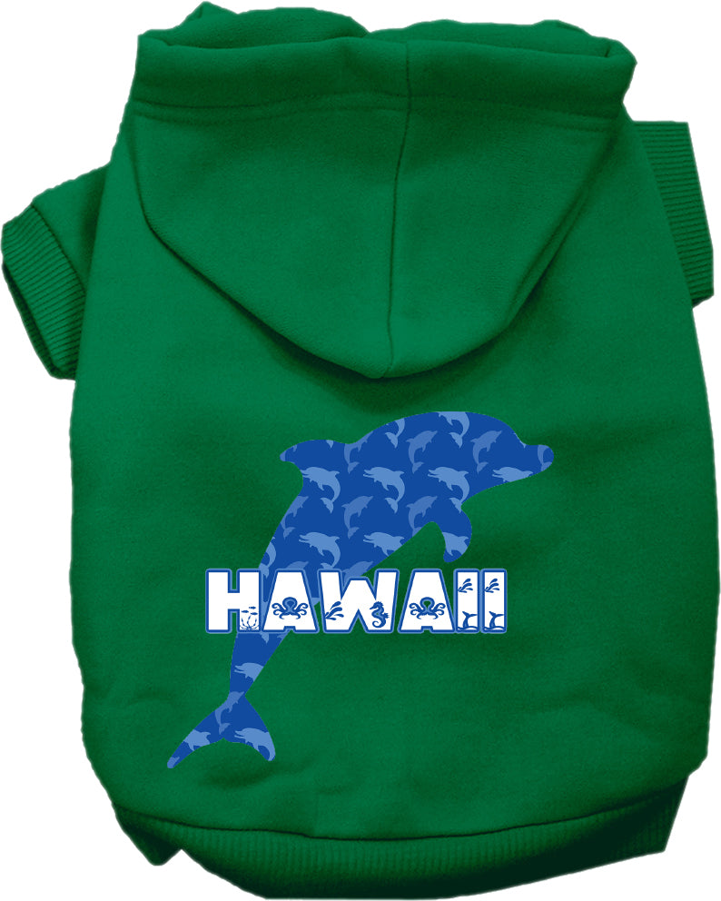 Pet Dog & Cat Screen Printed Hoodie for Small to Medium Pets (Sizes XS-XL), "Hawaii Blue Dolphins"
