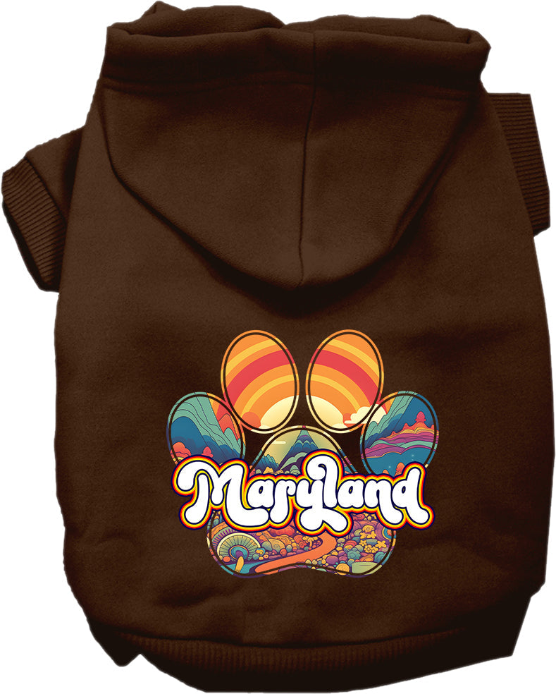 Pet Dog & Cat Screen Printed Hoodie for Small to Medium Pets (Sizes XS-XL), "Maryland Groovy Summit"