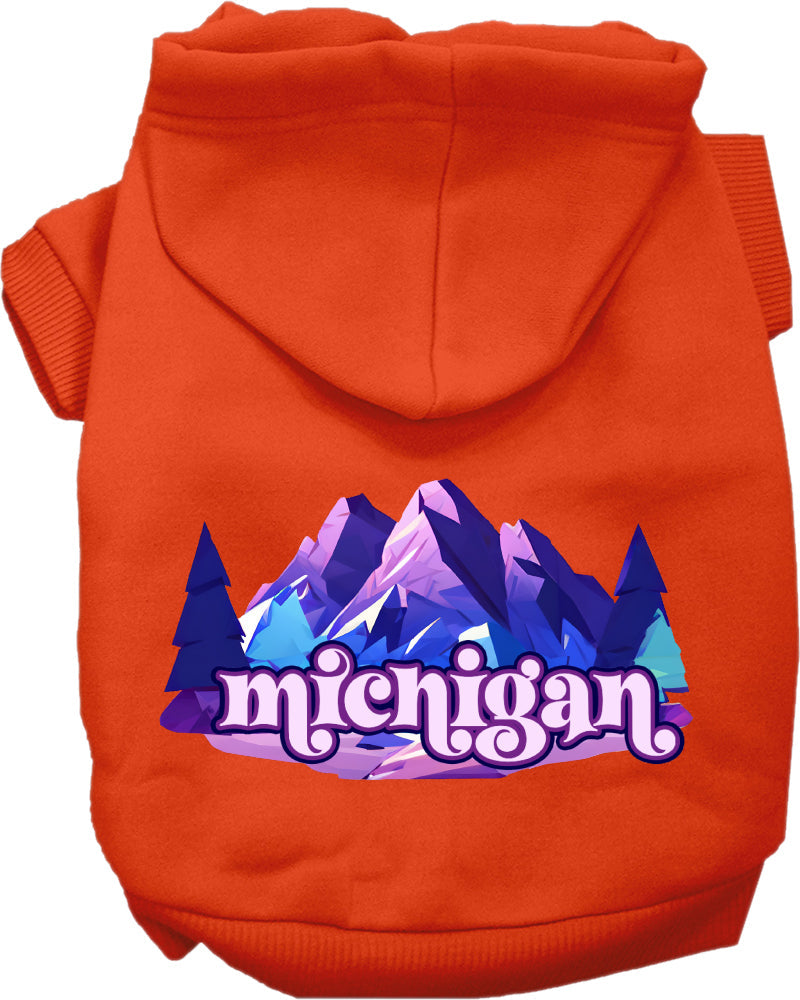 Pet Dog & Cat Screen Printed Hoodie for Small to Medium Pets (Sizes XS-XL), "Michigan Alpine Pawscape"