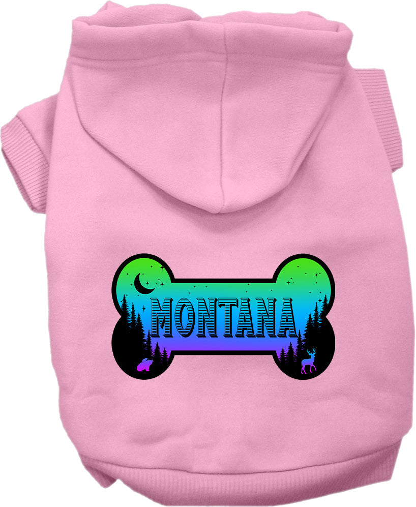 Pet Dog & Cat Screen Printed Hoodie for Small to Medium Pets (Sizes XS-XL), "Montana Mountain Shades"