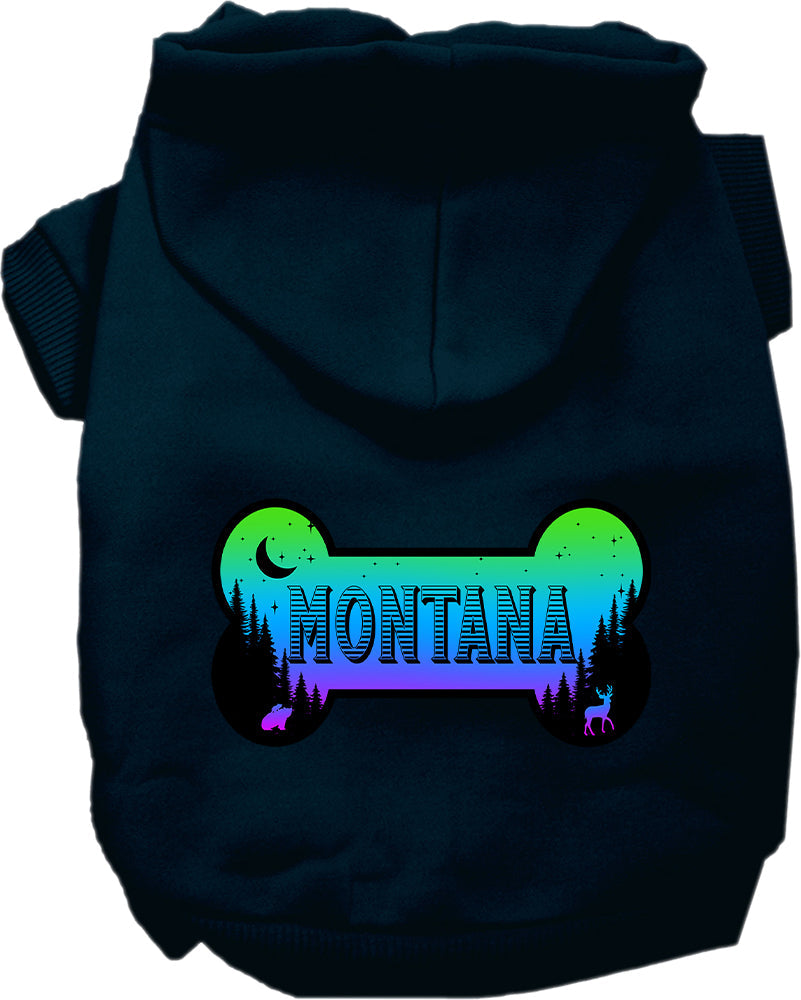 Pet Dog & Cat Screen Printed Hoodie for Small to Medium Pets (Sizes XS-XL), "Montana Mountain Shades"