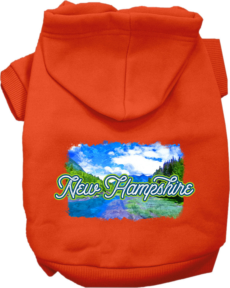 Pet Dog & Cat Screen Printed Hoodie for Small to Medium Pets (Sizes XS-XL), "New Hampshire Summer"