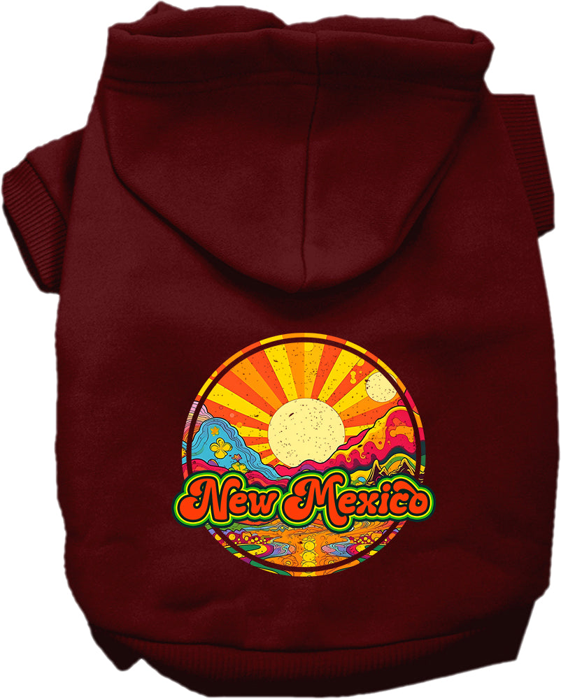 Pet Dog & Cat Screen Printed Hoodie for Small to Medium Pets (Sizes XS-XL), "New Mexico Mellow Mountain"