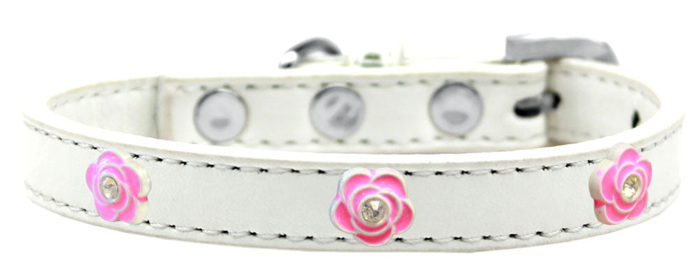 Dog, Puppy & Pet Widget Fashion Collar, "Bright Pink Roses"