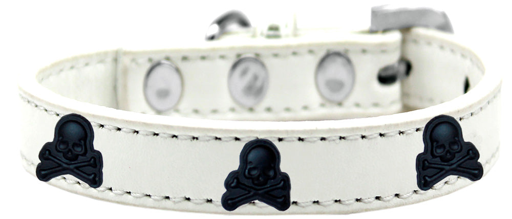 Dog, Puppy and Pet Widget Fashion Collar, "Black Skulls"