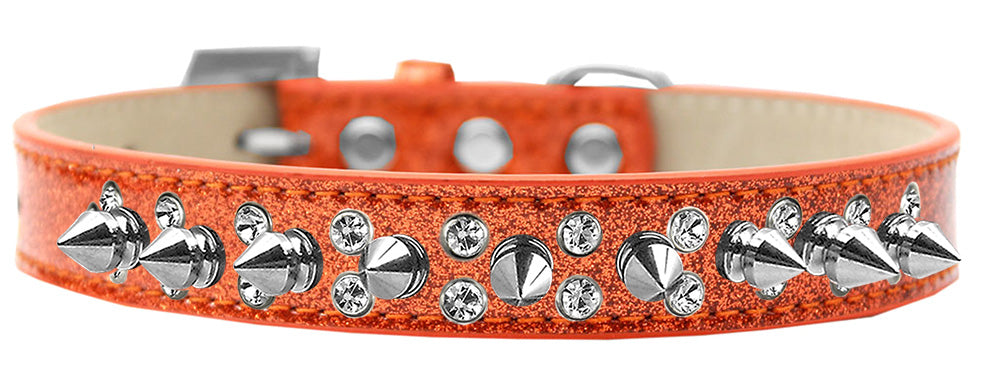 Dog, Puppy and Pet Ice Cream Collar, "Double Crystal & Clear Spikes" - DOGGO'S KING