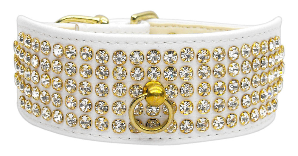 Dog, Puppy & Pet Collar, "Five Row Clear Crystal" - DOGGO'S KING