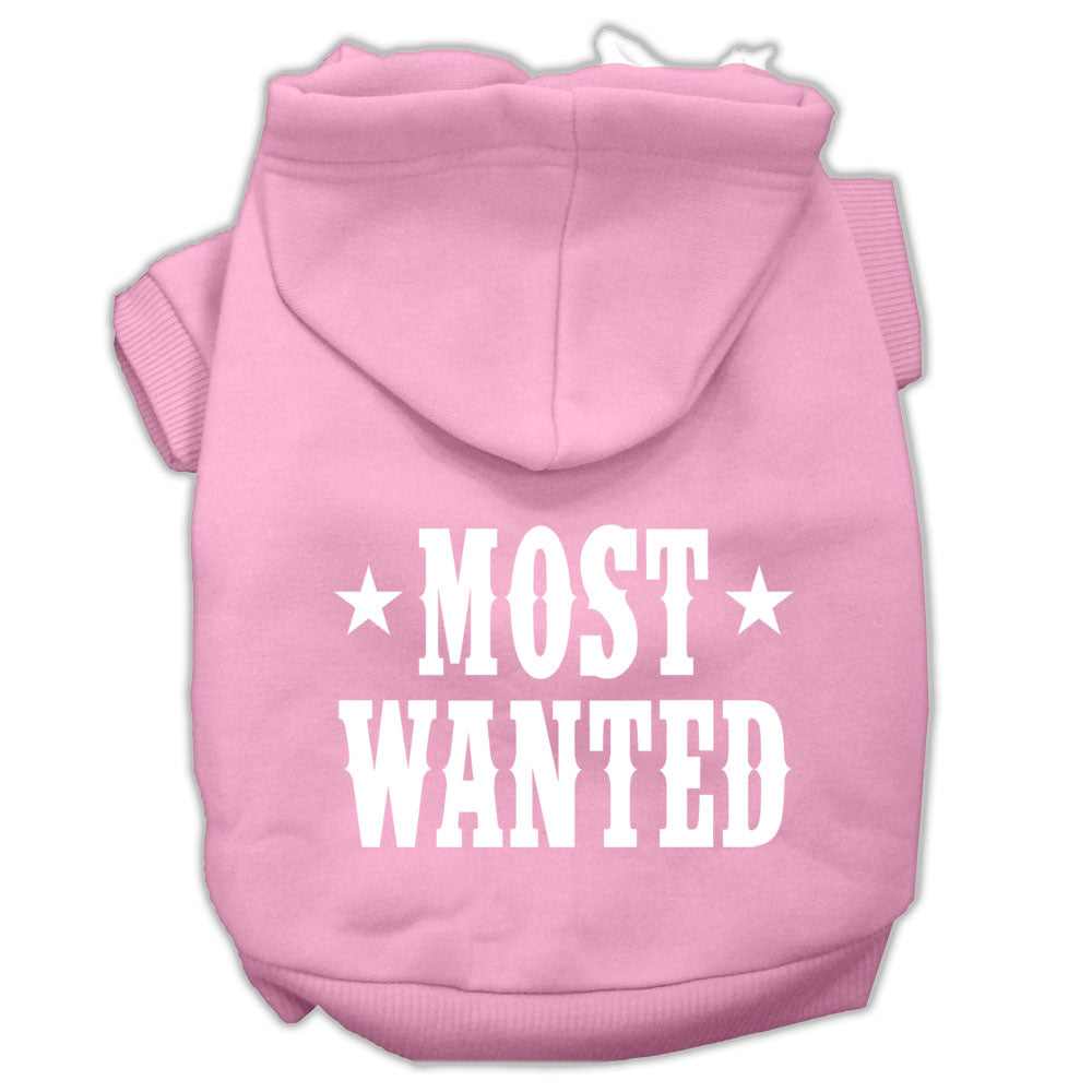 Pet Dog & Cat Hoodie Screen Printed, "Most Wanted"