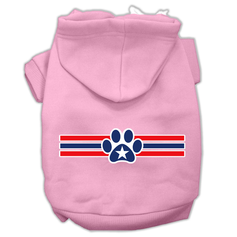 Pet Dog & Cat Hoodie Screen Printed, "Patriotic Star Paw"