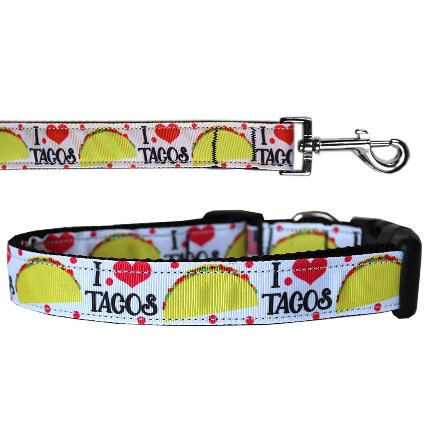 Pet Dog & Cat Nylon Collar or Leash, "Taco Tuesday" - DOGGO'S KING