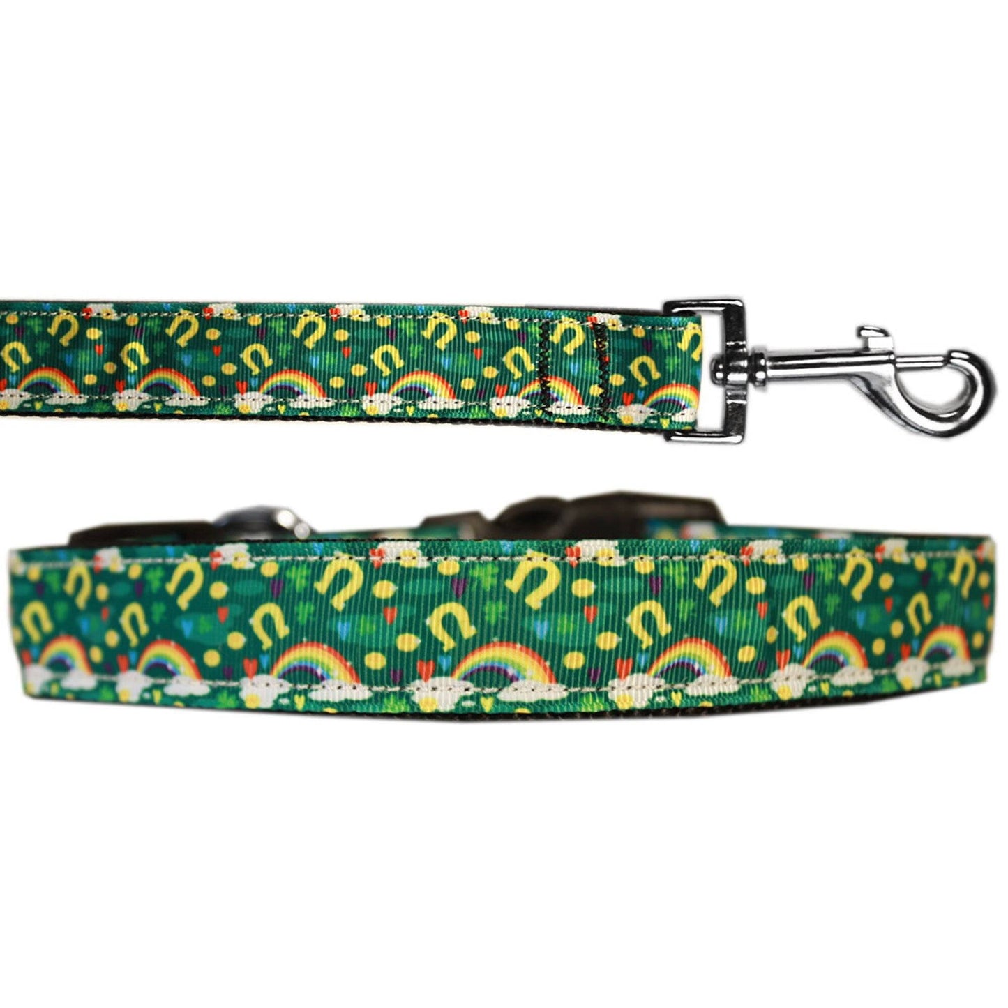 Pet Dog & Cat Nylon Collar or Leash, "Lucky Puppy Charms" - DOGGO'S KING