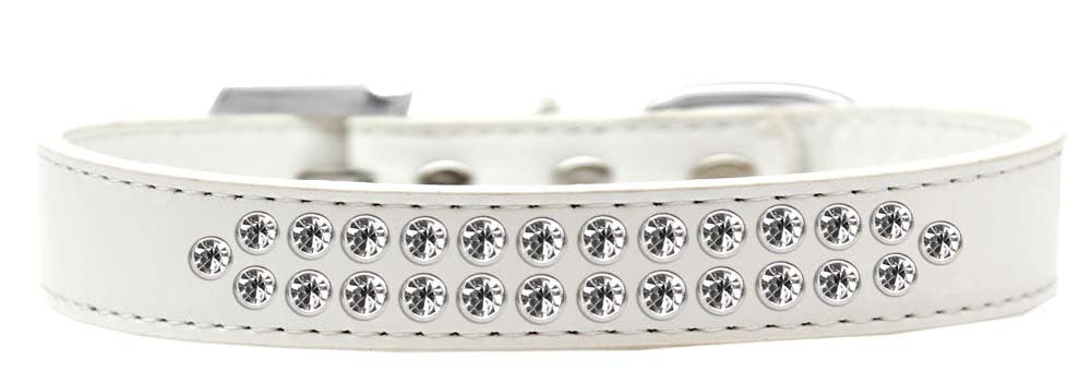 Dog, Puppy & Pet Fashion Collar, "Two Row Clear Crystal Rimsets"