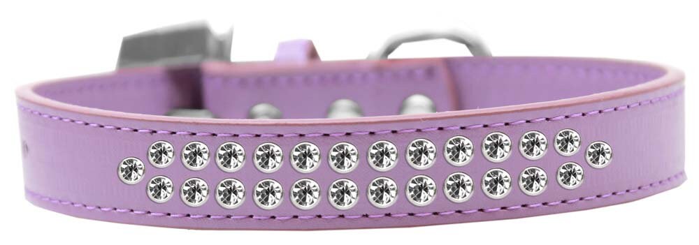 Dog, Puppy & Pet Fashion Collar, "Two Row Clear Crystal Rimsets"