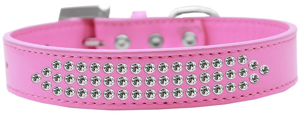 Dog, Puppy & Pet Fashion Collar, "Three Row Clear Crystal Rimsets"