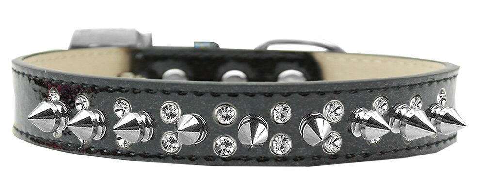 Dog, Puppy and Pet Ice Cream Collar, "Double Crystal & Clear Spikes" - DOGGO'S KING