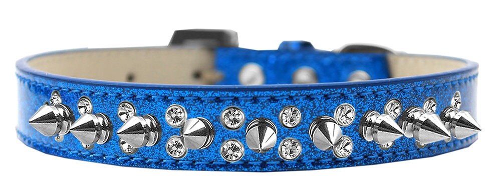 Dog, Puppy and Pet Ice Cream Collar, "Double Crystal & Clear Spikes" - DOGGO'S KING
