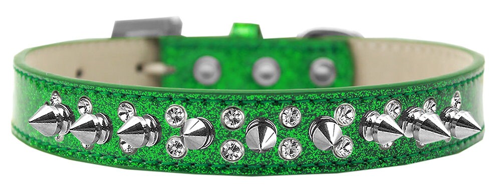Dog, Puppy and Pet Ice Cream Collar, "Double Crystal & Clear Spikes" - DOGGO'S KING