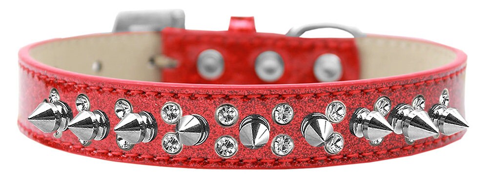 Dog, Puppy and Pet Ice Cream Collar, "Double Crystal & Clear Spikes" - DOGGO'S KING