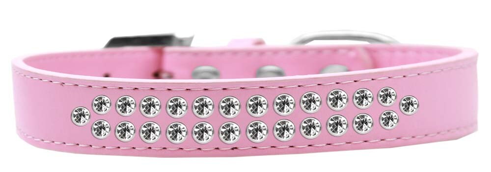 Dog, Puppy & Pet Fashion Collar, "Two Row Clear Crystal Rimsets"