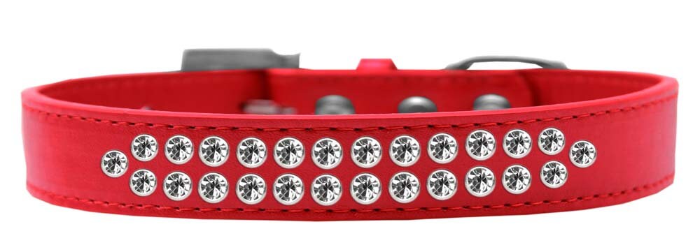 Dog, Puppy & Pet Fashion Collar, "Two Row Clear Crystal Rimsets"