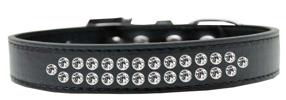 Dog, Puppy & Pet Fashion Collar, "Two Row Clear Crystal Rimsets"