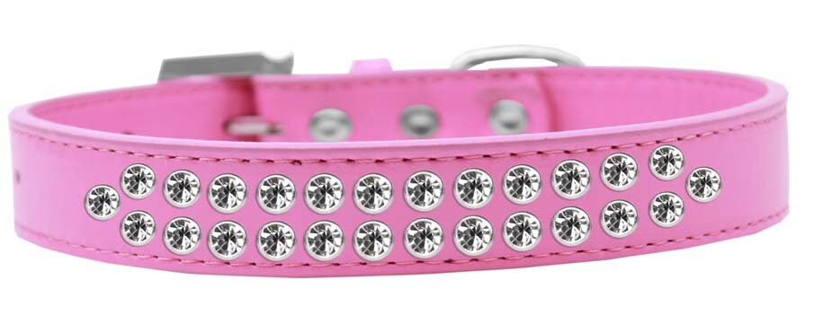 Dog, Puppy & Pet Fashion Collar, "Two Row Clear Crystal Rimsets"
