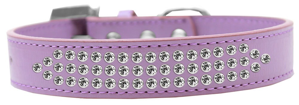 Dog, Puppy & Pet Fashion Collar, "Three Row Clear Crystal Rimsets"