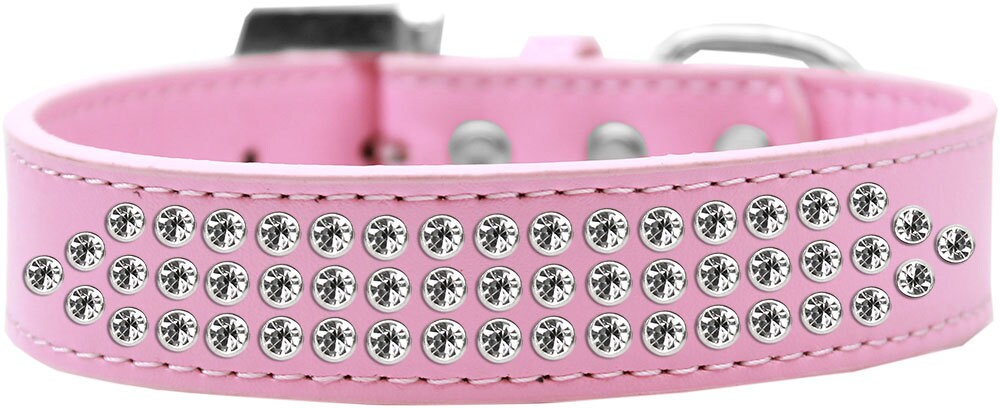 Dog, Puppy & Pet Fashion Collar, "Three Row Clear Crystal Rimsets"