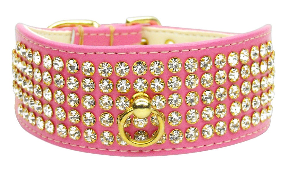 Dog, Puppy & Pet Collar, "Five Row Clear Crystal" - DOGGO'S KING