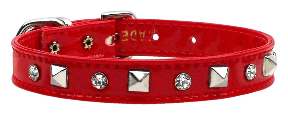 Dog, Puppy and Pet Collar, "Patent Crystal & Pyramid" - DOGGO'S KING