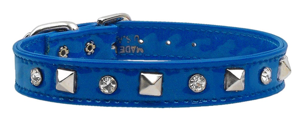 Dog, Puppy and Pet Collar, "Patent Crystal & Pyramid" - DOGGO'S KING