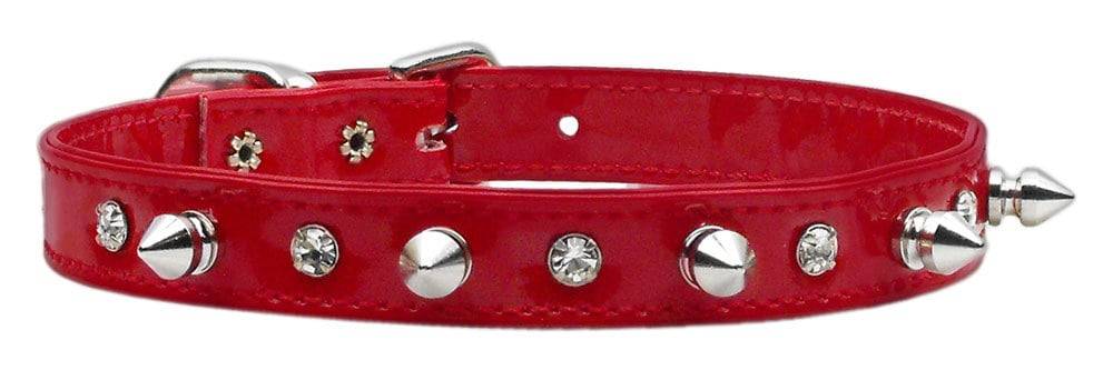 Dog, Puppy and Pet Collar, "Patent Crystal & Spike" - DOGGO'S KING