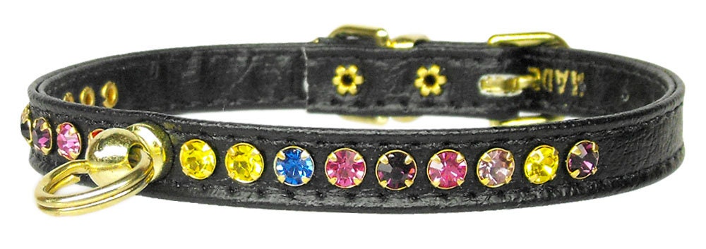 Dog, Puppy & Pet Collar, "#26 One Row Confetti Crystal Jewelry Set" - DOGGO'S KING