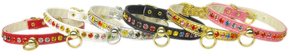 Dog, Puppy & Pet Collar, "#26 One Row Confetti Crystal Jewelry Set" - DOGGO'S KING