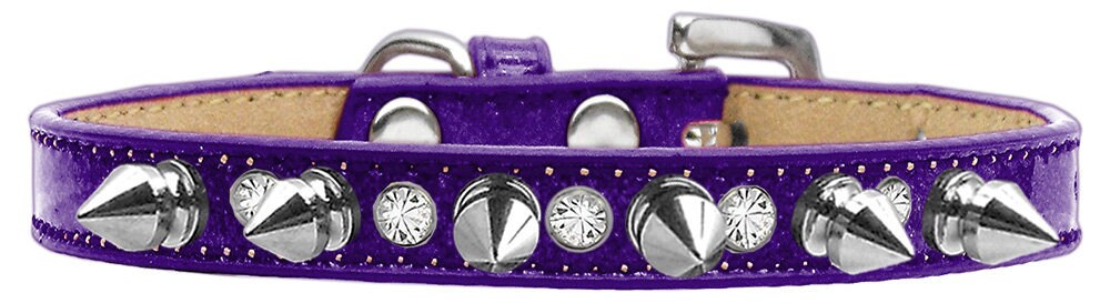 Dog, Puppy and Pet Ice Cream Collar, "Crystal & Silver Spikes" - DOGGO'S KING