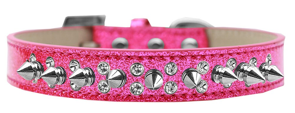 Dog, Puppy and Pet Ice Cream Collar, "Double Crystal & Clear Spikes" - DOGGO'S KING