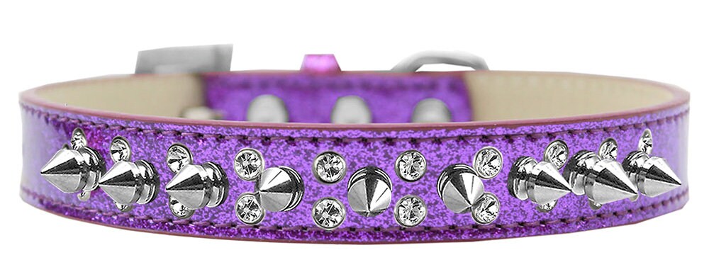 Dog, Puppy and Pet Ice Cream Collar, "Double Crystal & Clear Spikes" - DOGGO'S KING