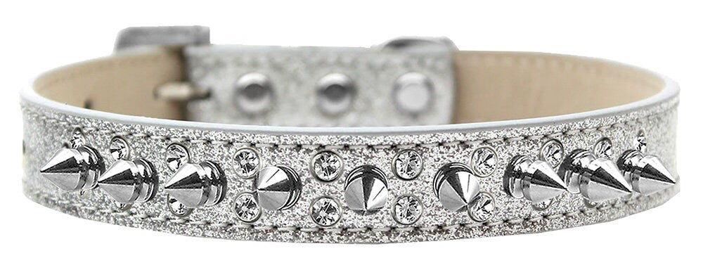 Dog, Puppy and Pet Ice Cream Collar, "Double Crystal & Clear Spikes" - DOGGO'S KING