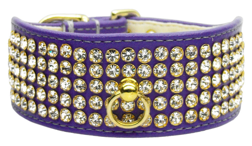 Dog, Puppy & Pet Collar, "Five Row Clear Crystal" - DOGGO'S KING